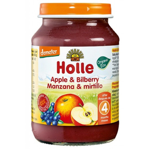 Holle Organic Apple and Blueberry Puree 4+ Months 6.7 oz (190 g)