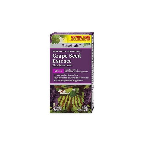 Resvitale Resveratrol and Grape Seed Extract for Antioxidant Protection 75 Capsules