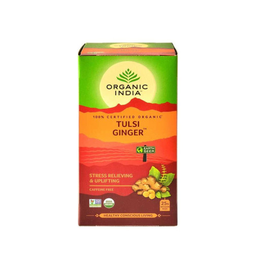 Organic India Tulsi Ginger Indian Organic Tea Ginger 18 Filter Bags