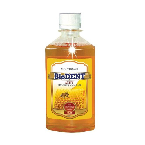 Biodent Mouthwash Active Antibacterial with Propolis and Minth Oil 10.14 fl oz (300 ml)