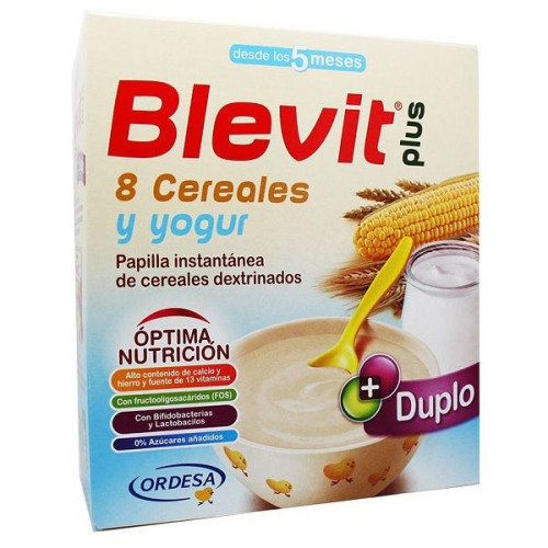 Blevit Plus Duplo Porridge 8 Cereals with Yogurt with Bifidus Effect for Children 5+ Months 1.32 lb (600 g)