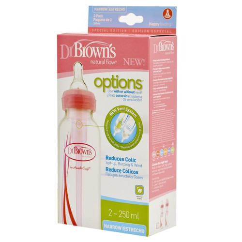 Dr. Brown's Options Plastic Bottle for Babies from 0+ Months Pink 76.08 fl oz (2250 ml) - 82305