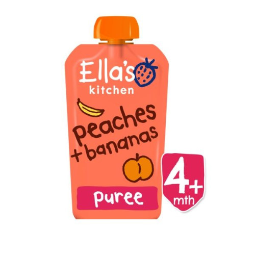 Ella's Kitchen Organic Peach and Banana Puree for Babies 4+ Months 4.23 oz (120 g)