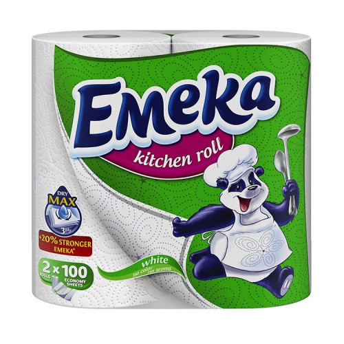 Emeka White Sparkling White 3-ply Kitchen Roll 2 pcs
