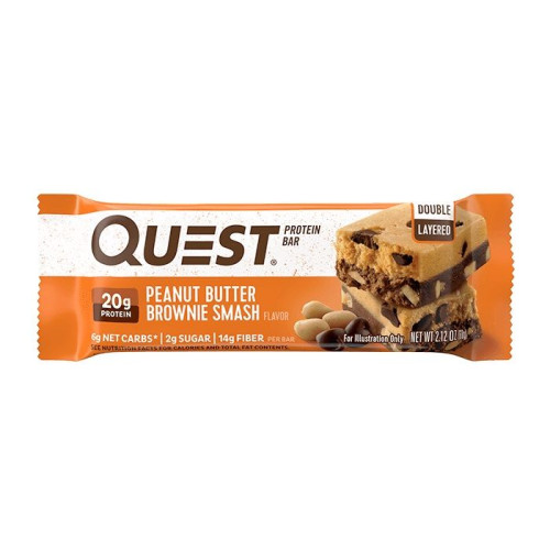 Quest Protein Bar Peanut Butter Brownie Smash Protein Bar with Brownie and Peanut Butter Flavor 2.12 oz (60 g)