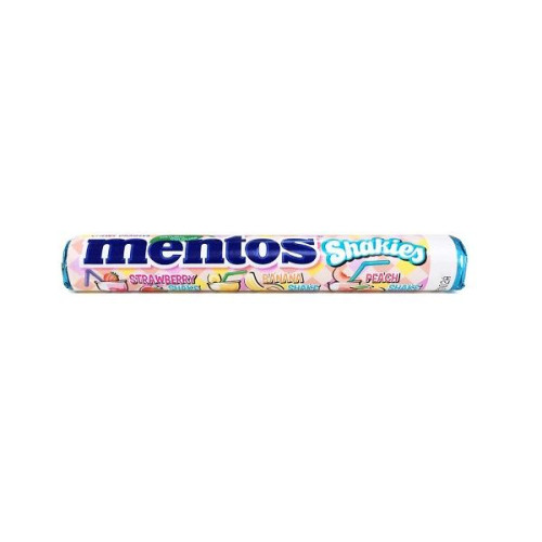 Mentos Shakies Strawberry Banana and Peach Flavor Chewing Candy 1.34 oz (38 g)