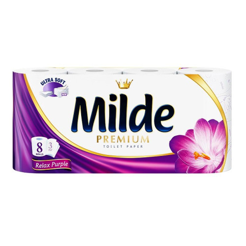 Milde Premium Relax Purple Scented 3-ply Toilet Paper 8 Rolls