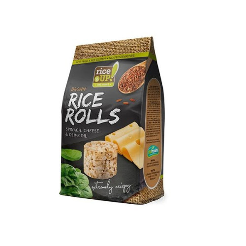 Rice Up Brown Rice Rolls Spinach Cheese and Olive Oil Mini Brown Whole Grain Rice Cakes Gluten-Free 1.76 oz (50 g)