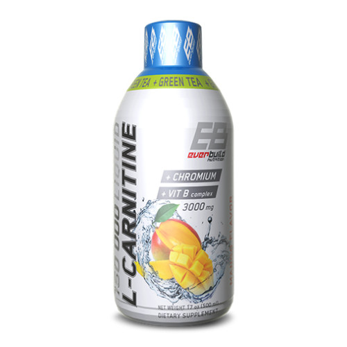 Everbuild Liquid L-Carnitine 3000mg + Green Tea Mango 16.91 fl oz (500 ml)