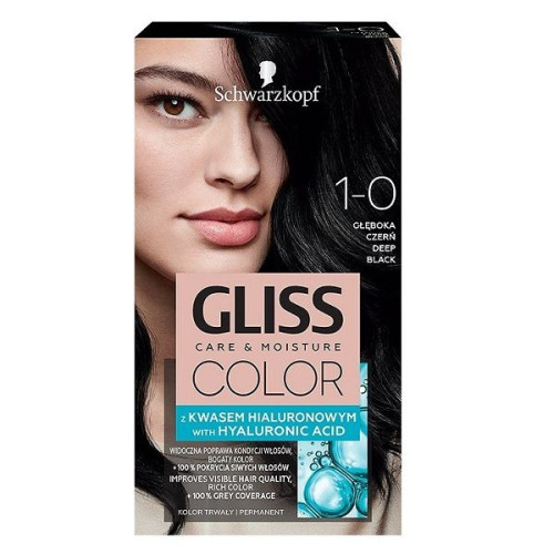 Gliss Color Permanent Hair Color 1-0 Jet Black