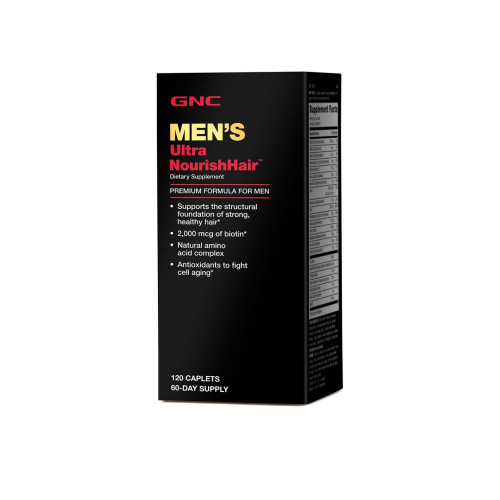 GNC Men's Ultra Nourish Hair Vitamins for Men Special Formula for Hair Nourishment 120 Softgel Capsules