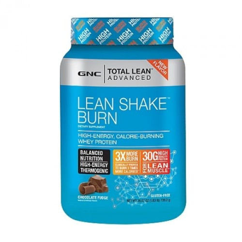 GNC Total Lean Advanced Shake Burn Chocolate Fudge Flavor Protein Shake 1.67 lb (758 g)