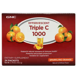 GNC Triple Vitamin C Orange Flavor 1000 mg 24 Effervescent Sachets