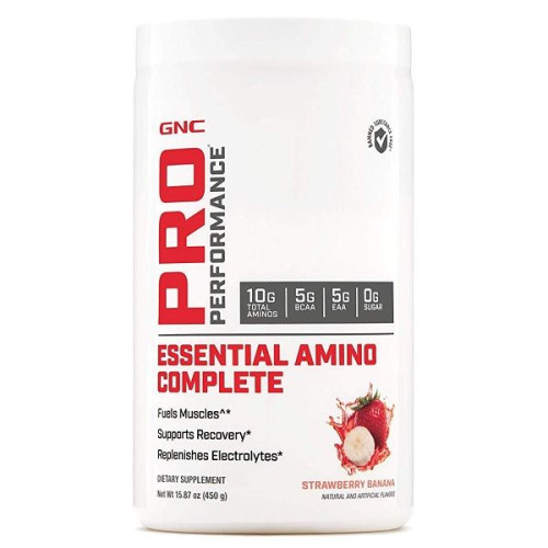 GNC Pro Performance Essential Amino Complete Plus Energy Strawberry Kiwi 15.87 oz (450 g)