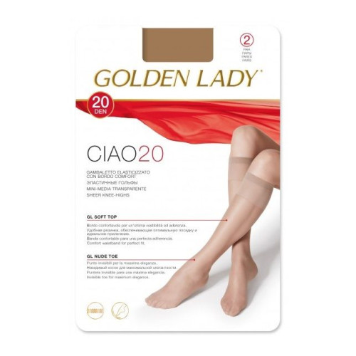 Golden Lady Ciao 20 Women's Elastic Stockings Color Melon 2 pcs