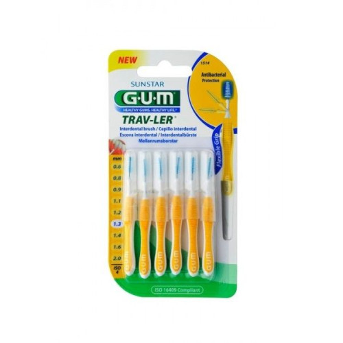 Gum Trav-Ler Interdental Toothbrushes for Gingivitis Prevention 0.05 in (1.3 mm) 6 pcs