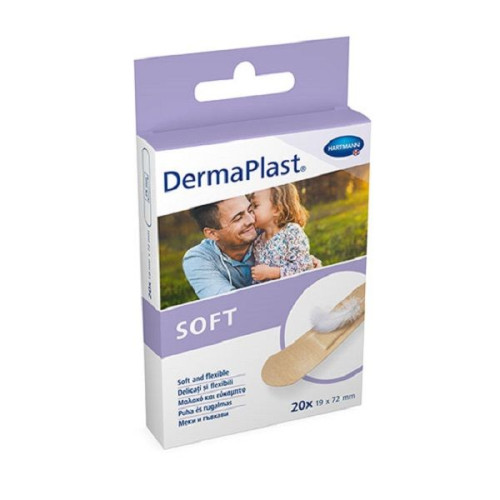 Hartmann DermaPlast Soft Elastic Plasters for Delicate Areas 0.75"/2.83" (19/72 mm) 20 pcs