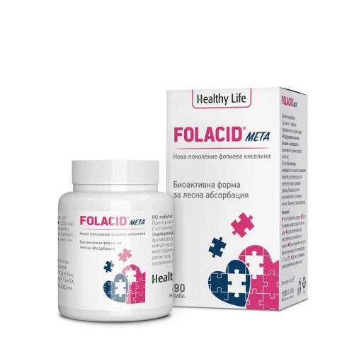 Healthy Life Folacid Meta Bioactive Form of Folic Acid 90 Tablets