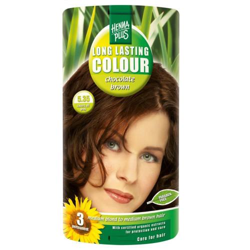 Hennaplus Long Lasting Color Long-Lasting Hair Dye with Organic Extracts Color 5.35 Chocolate Brown