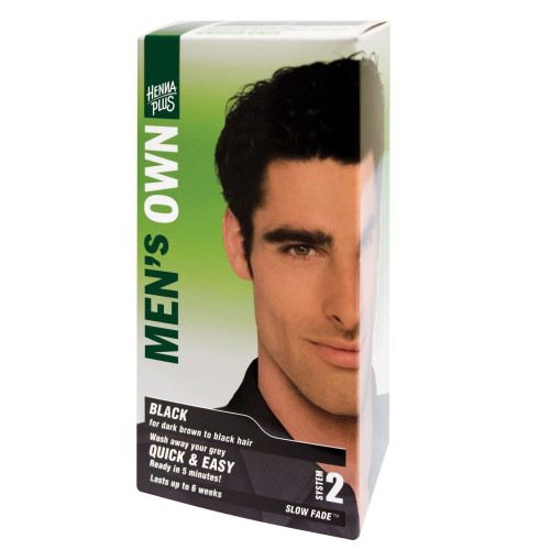 Hennaplus Men's Own Hair Dye for Men for Dark Brown to Black Hair Color Black