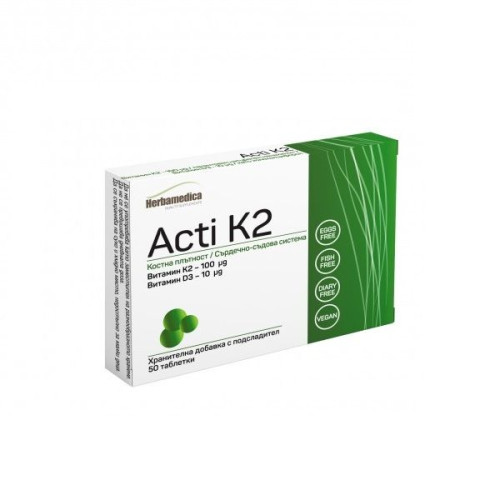 Herba Medica Acti K2 Vitamin K2 + D3 for Healthy and Strong Bones 50 Tablets