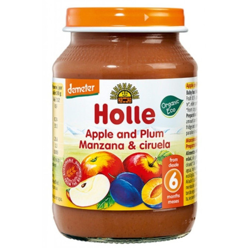 Holle Organic Apple and Plum Puree 6+ Months 6.7 oz (190 g)