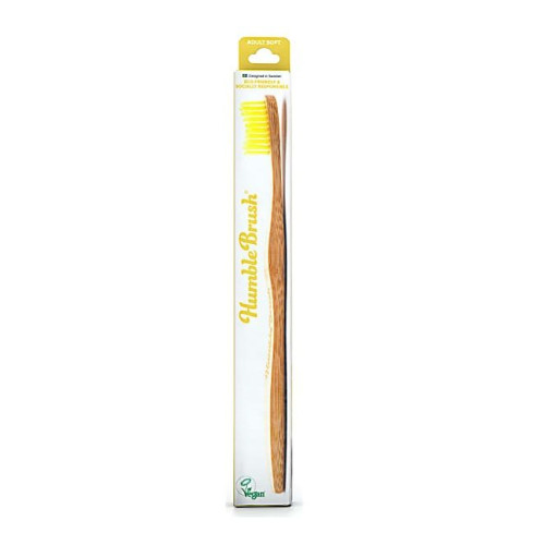 Humble Brush Bamboo Toothbrush for Adults Color Yellow 1 pc