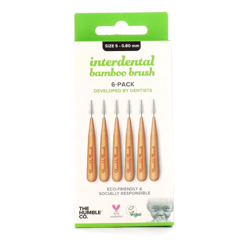The Humble Co. Interdental Bamboo Toothbrushes Size 5 - 0.03" (0.8 mm) 6 pcs