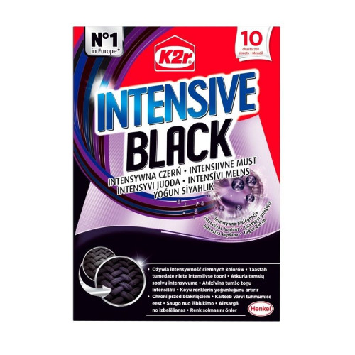 K2r Intensive Black Wipes for Preserving the Shine of Black and Dark Fabrics 10 pcs