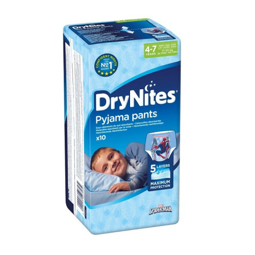 Drynites Pyjama Pants Diapers - Pants for Boys 37.5-66.1 lb (17-30 kg) 10 pcs