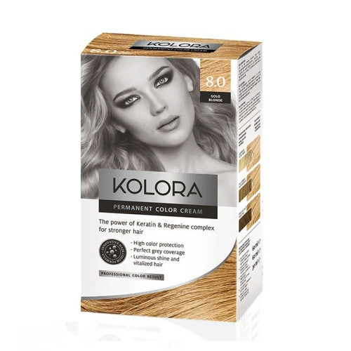 Kolora Long-Lasting Cream Hair Dye 8.0 Golden Blonde