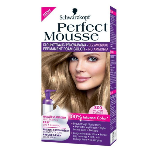 Schwarzkopf Perfect Mousse Permanent Ammonia-Free Mousse Hair Dye Medium Blonde 800