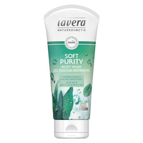 Lavera Soft Purity Refreshing Body Shower Gel with Organic Algae and Mint Water 6.76 fl oz (200 ml)