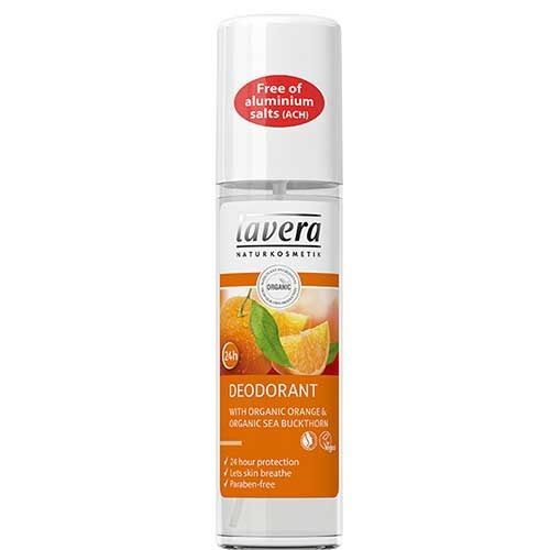 Lavera Organic Deodorant Spray for Body Against Perspiration with Orange and Grapefruit 2.54 fl oz (75 ml)