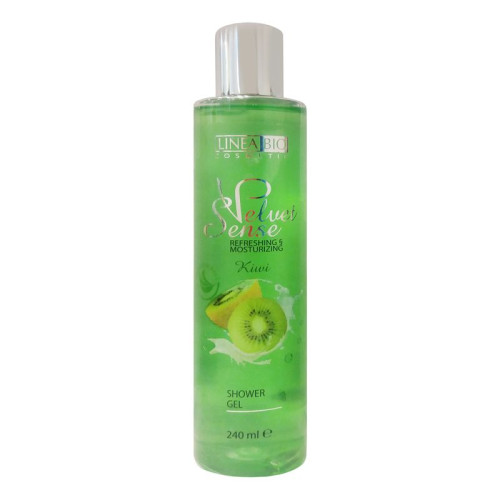 Linea Bio Velvet Sense Deeply Refreshing Body Shower Gel with Kiwi Fragrance 8.12 fl oz (240 ml)