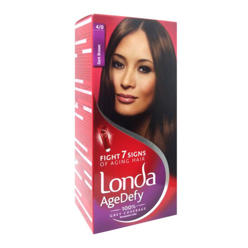 Londa Age Defy Cream Hair Color for Complete Gray Coverage Color 4/0
