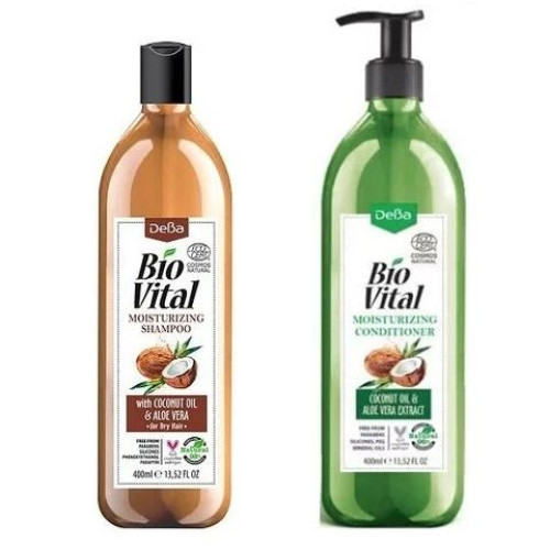 Deva Biovital Coconut and Aloe Promo Set Shampoo and Conditioner for Dry Hair Coconut Oil and Aloe Vera