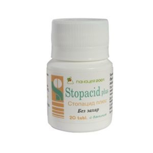 Panacea 2001 Stopacid Plus for Heartburn and Stomach Pain with Vanilla 20 Tablets
