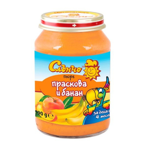 Slancho Peach and Banana Puree for Children 4+ Months 6.7 oz (190 g)
