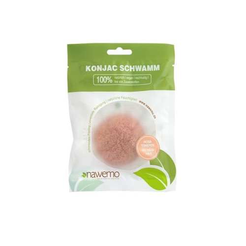 Nawemo Konjac Sponge Konjac Sponge with Pink Clay 1 pc