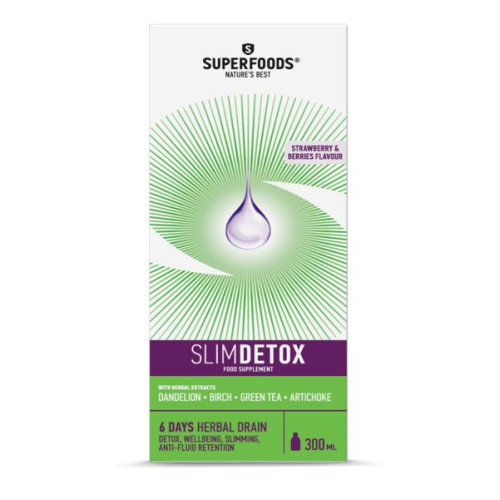 Superfoods Slimdetox Detox Syrup with Strawberry and Forest Fruit Flavor 10.14 fl oz (300 ml)