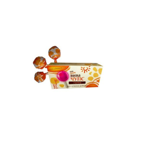 Viva Chups Throat Lollipops for Children with Raspberry Flavor for Sore Throats 0.35 oz (10 g) 3 pcs
