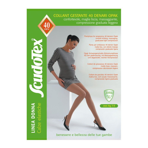 Scudotex Collant Gestante 40 Women's Elastic Tights for Pregnancy Light Compression Compression Color Daino S 1 pc