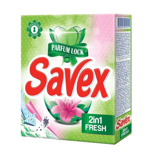 Savex 2-in-1 Fresh Washing Powder for White and Colored Clothes 10.58 oz (300 g)