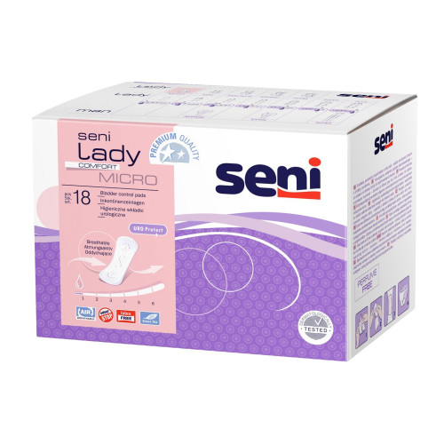 Seni Lady Comfort Micro Urological Pads for Women with Light Incontinence Size Micro 18 pcs
