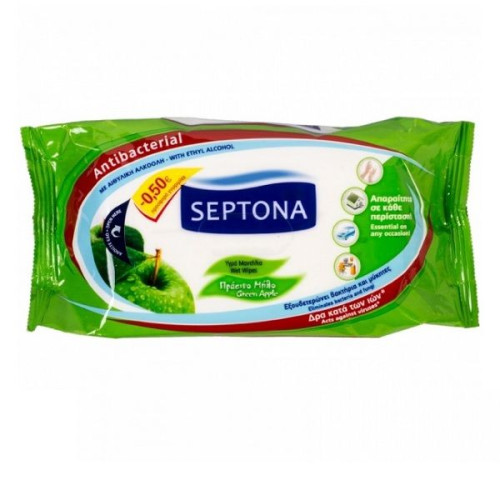 Septona Apple Green Apple Scented Cleansing Wipes 60 pcs