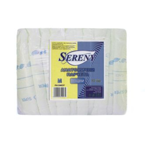Sereny Anatomical Pads for Adults Nighttime with High Protection M 10 pcs