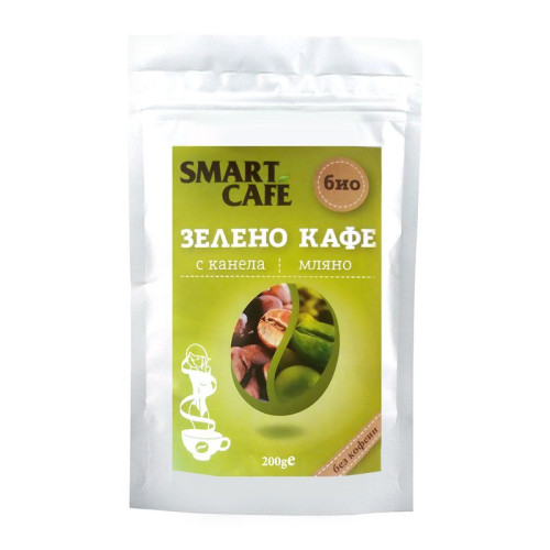 Smart Cafe Organic Green Coffee with Cinnamon Decaffeinated for Detoxification 7.05 oz (200 g)