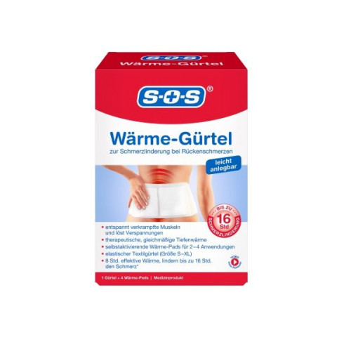 SOS Heating Belt for Lower Back Pain with 4 Heat Pads
