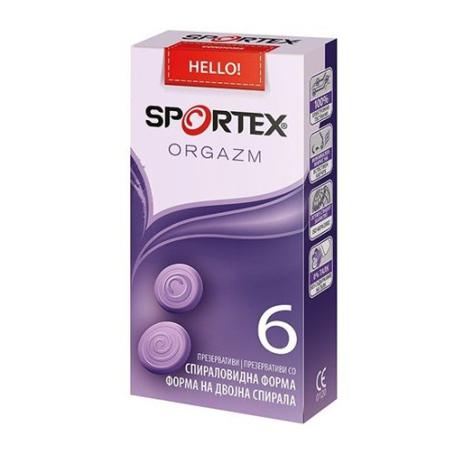 Sportex Orgazm Double Spiral Shaped Condoms 6 pcs
